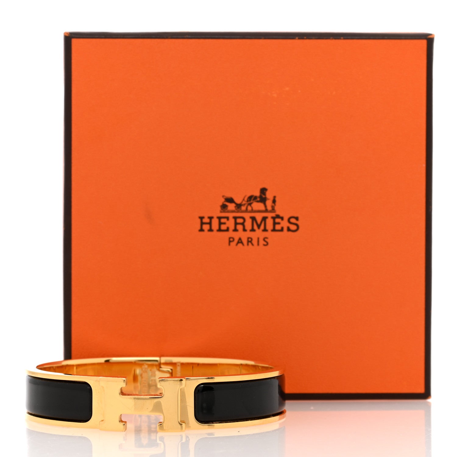 Hermes Enamel Narrow Clic Clac H PM Bracelet Black 5 of 5
