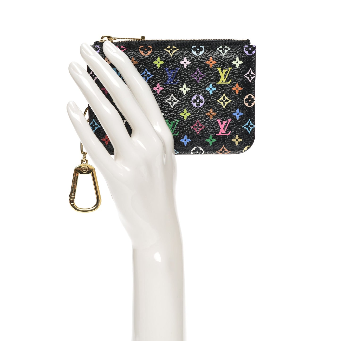 Monogram Multicolor Key Pouch Black Violet