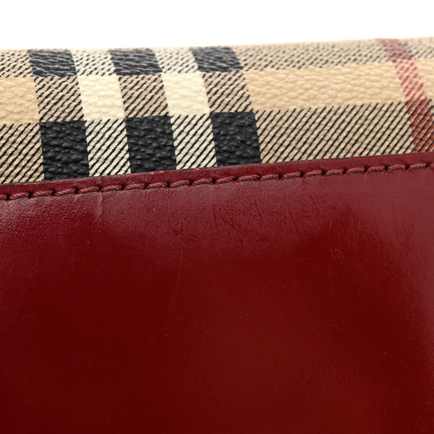 Burberry Haymarket Check Small Crossbody Clutch Bag Red 15 of 15