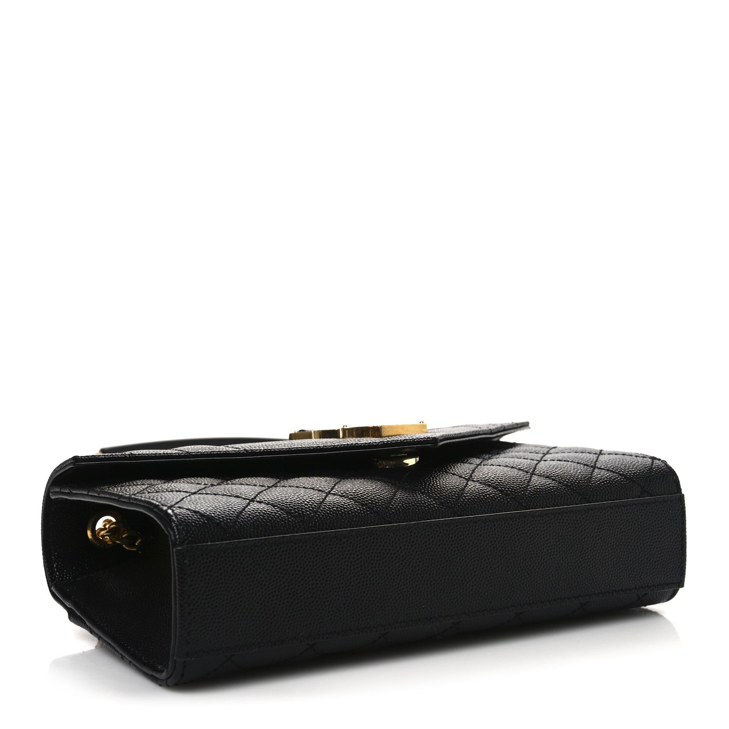Grain De Poudre Textured Mixed Matelasse Triquilt Small Monogram Satchel Black