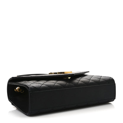 Saint Laurent Grain De Poudre Textured Mixed Matelasse Triquilt Small Monogram Satchel Black 4 of 9