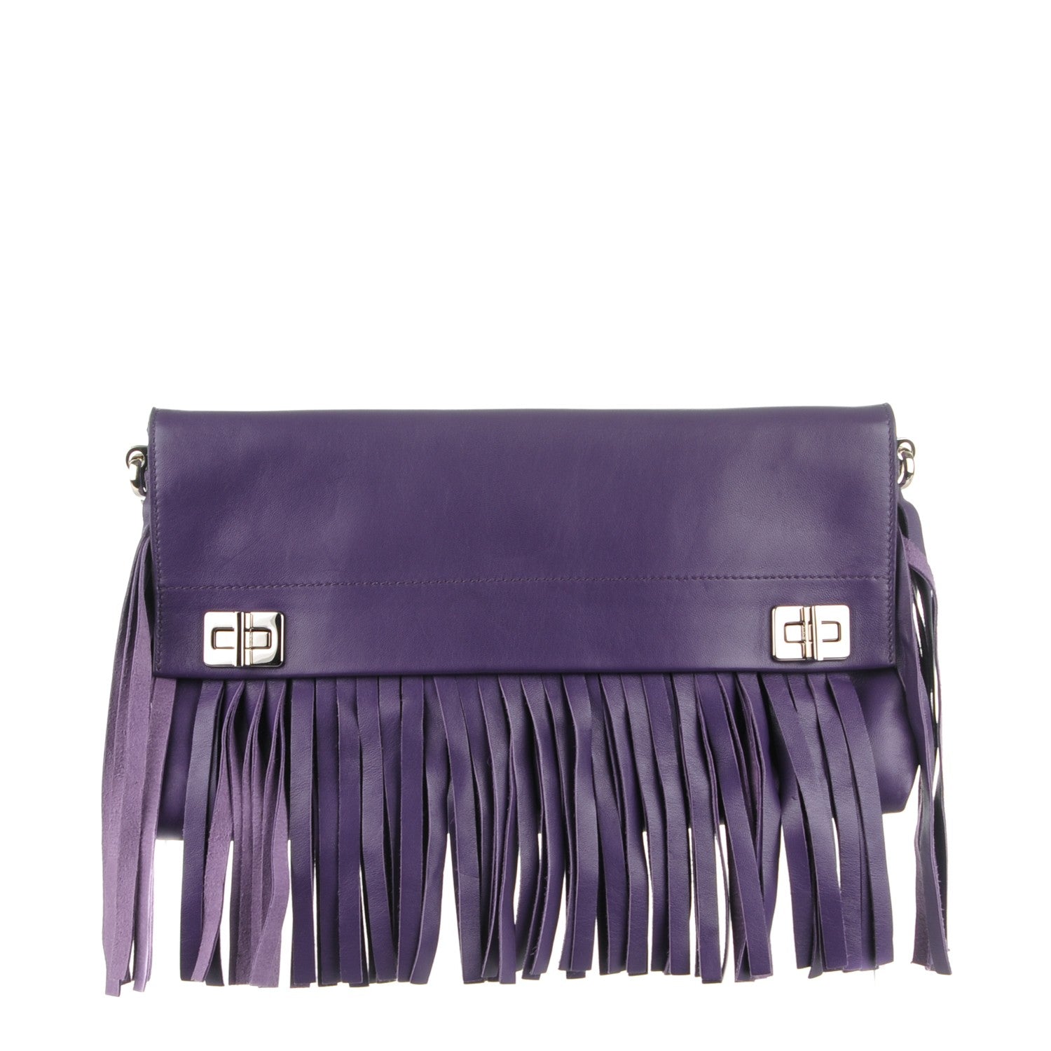 Prada Nappa Fringe Shoulder Bag Viola 1 of 8