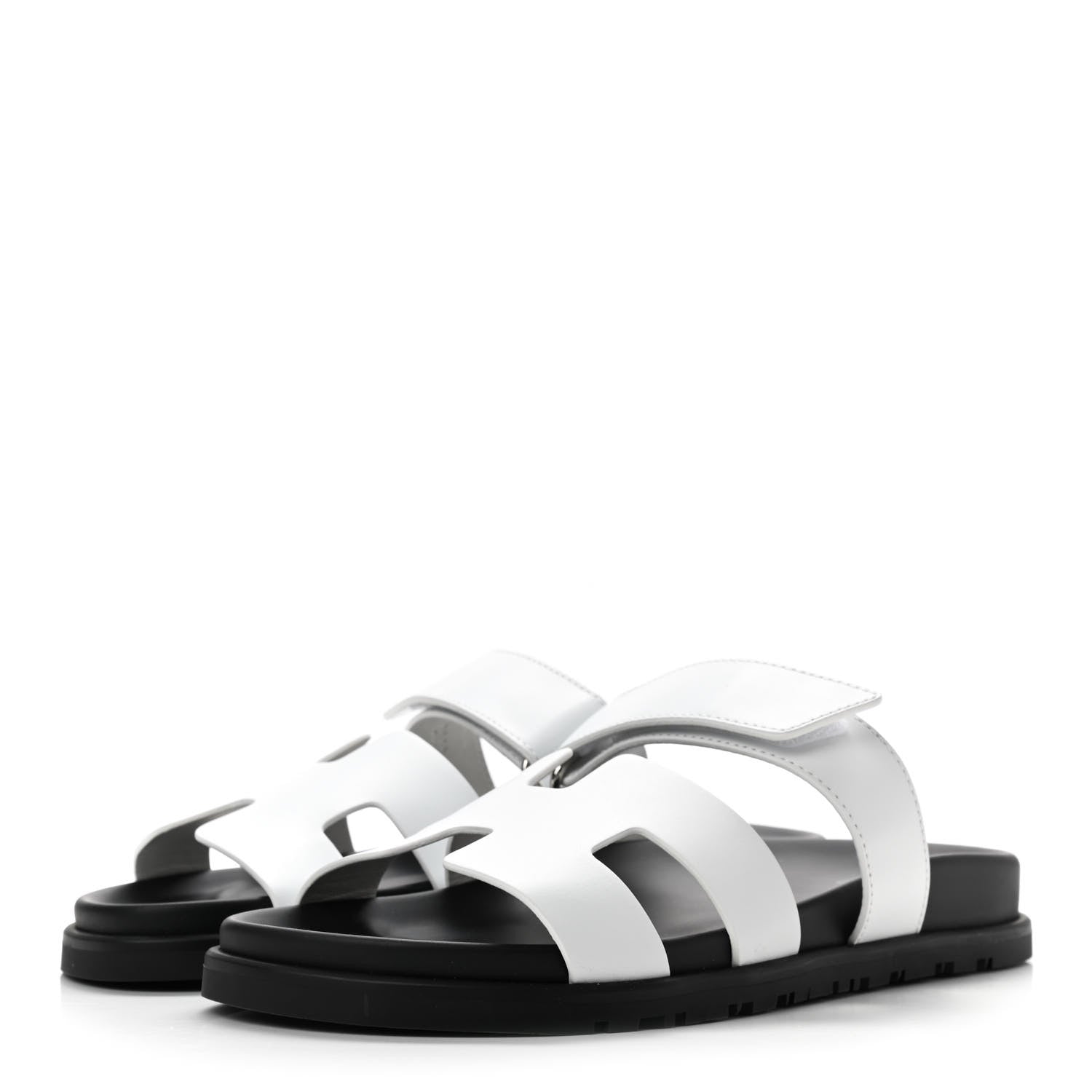 Hermes Calfskin Womens Chypre Sandals 38 White 3 of 8