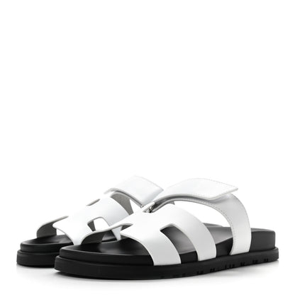 Hermes Calfskin Womens Chypre Sandals 38 White 3 of 8