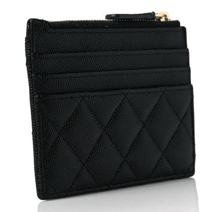 Chanel Caviar Quilted CC Zip Card Holder Black 3 of 9