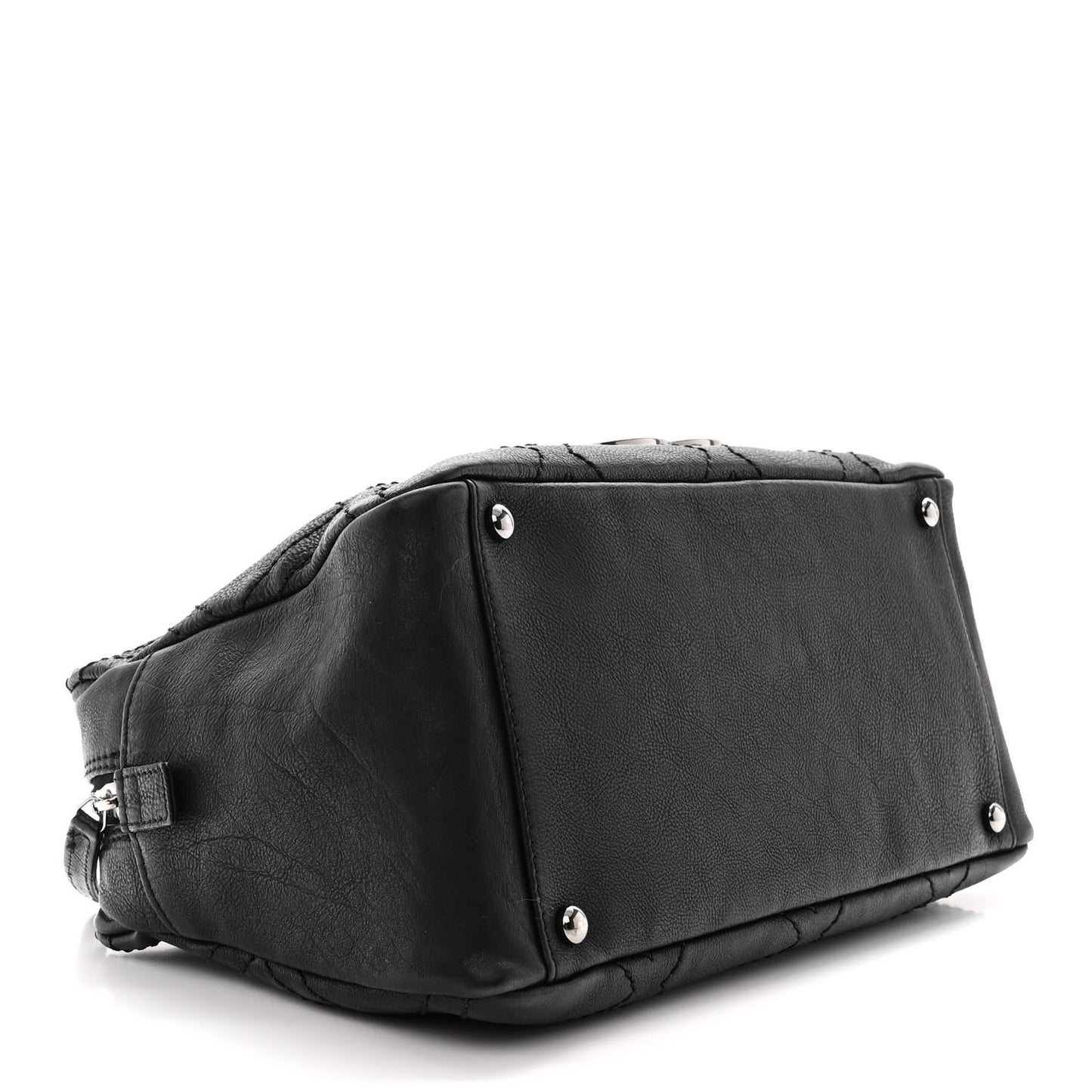 Calfskin Small Diamond Stitch Tote Black