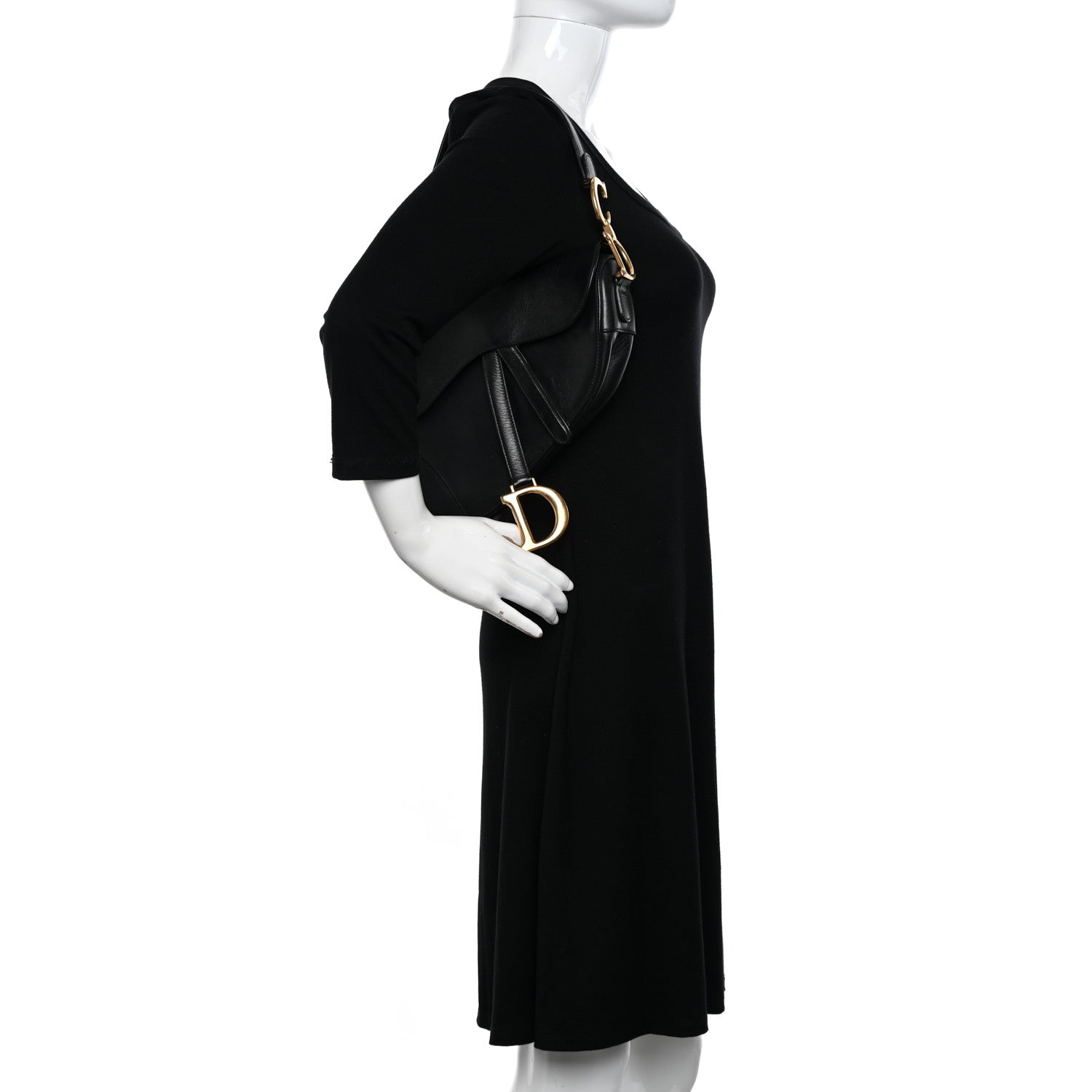 Christian Dior Calfskin Saddle Bag Black 2 of 12