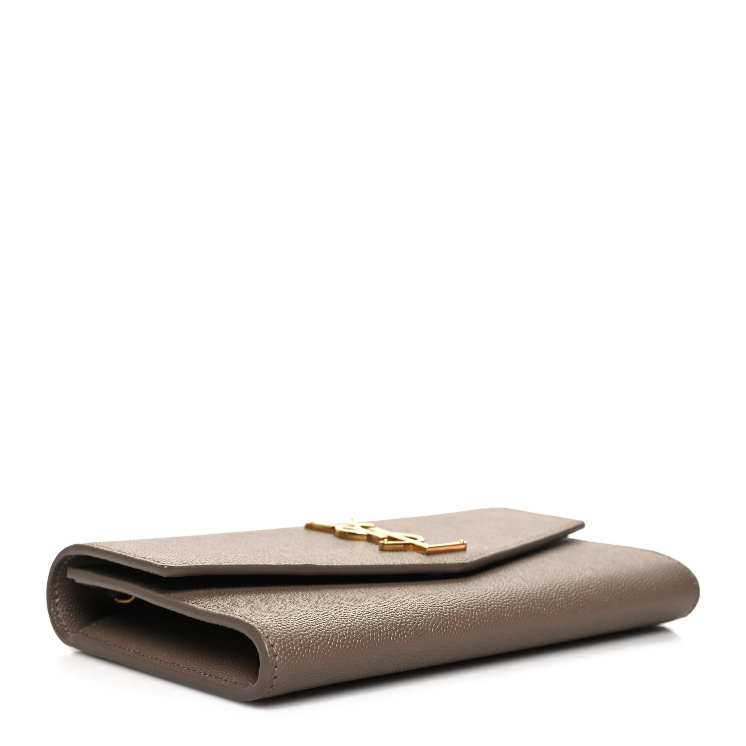 Saint Laurent Grain De Poudre Monogram Uptown Chain Wallet Dark Beige 5 of 12