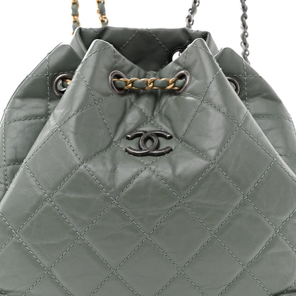 Chanel Aged Calfskin Quilted Small Gabrielle Backpack Green 8 of 12