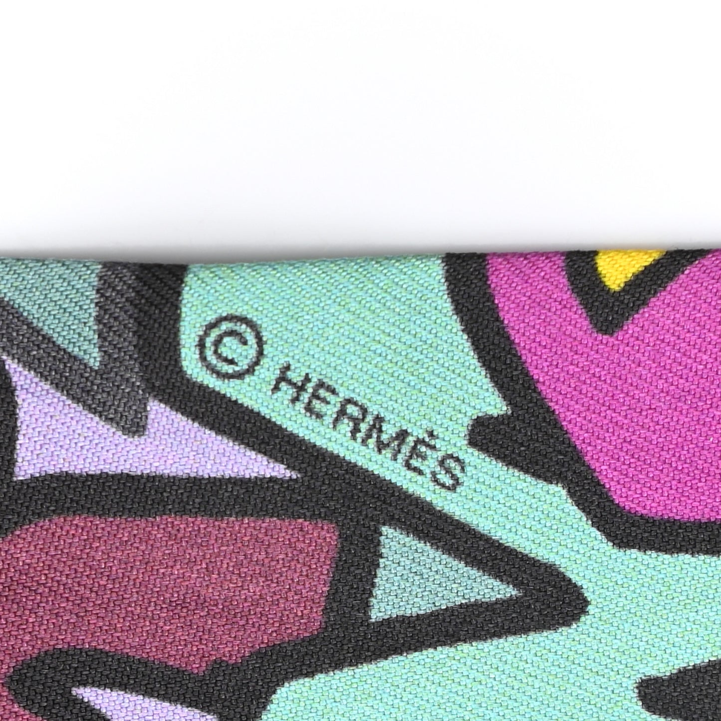 Silk Graff Graffiti Twilly Fuchsia Kaki Jaune