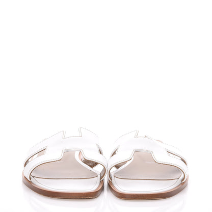 Hermes Box Calfskin Oran Sandals 35.5 White 2 of 8