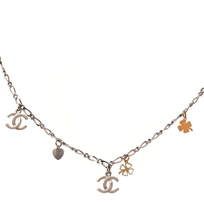 Chanel Pearl CC Lucky Charms Long Necklace Silver 4 of 5