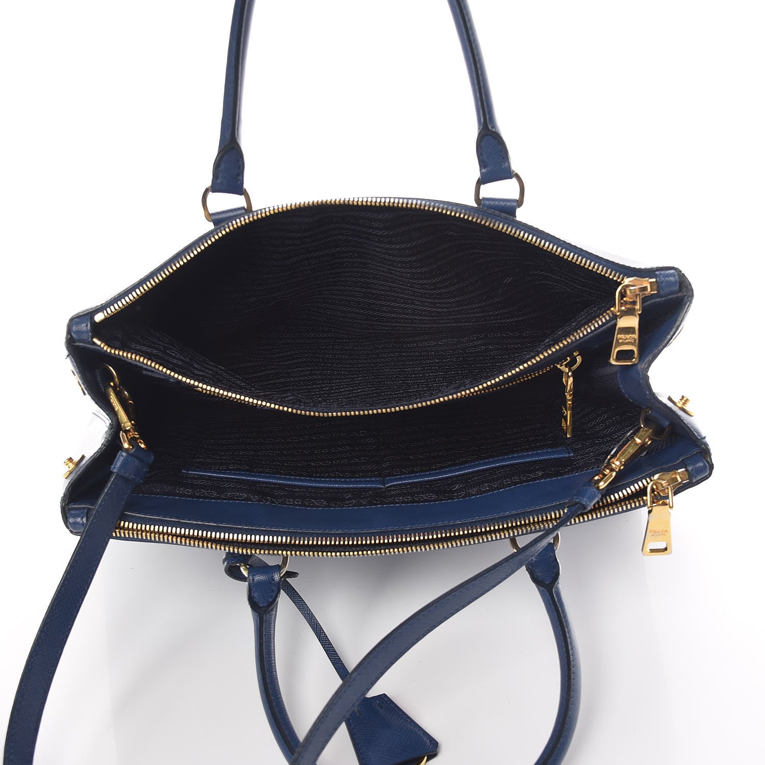 Prada Saffiano Medium Galleria Double Zip Tote Bluette 8 of 17