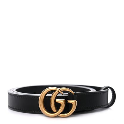 Gucci Calfskin Double G 20mm Belt 85 34 Black 1 of 5
