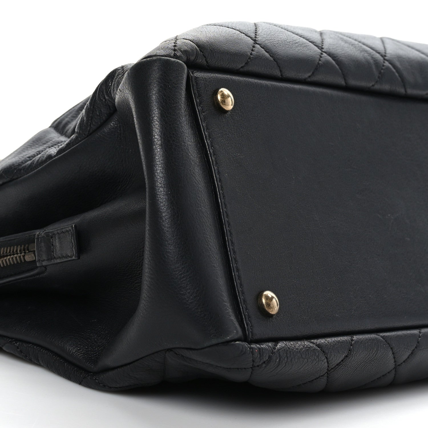 Chanel Calfskin Quilted Small CC Crown Tote Black 8 of 9