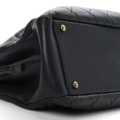 Chanel Calfskin Quilted Small CC Crown Tote Black 8 of 9