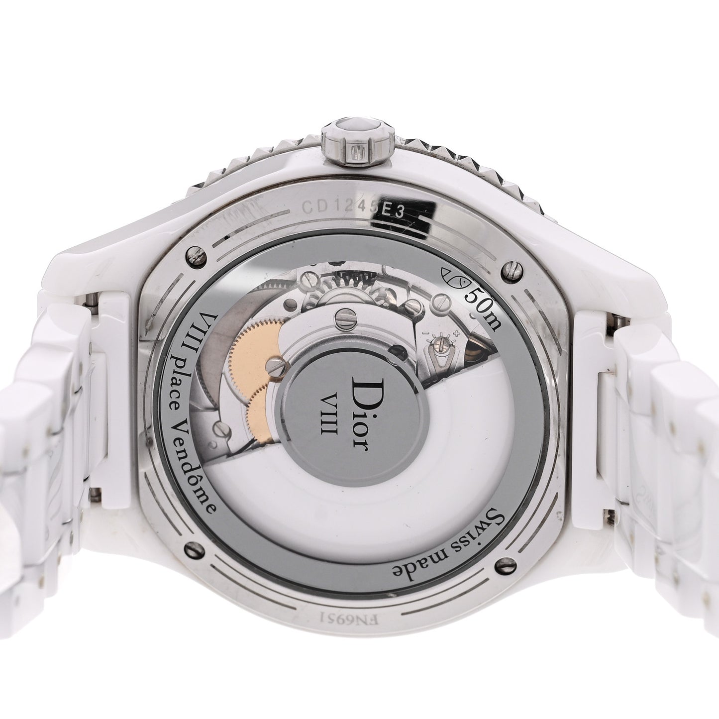 Stainless Steel Ceramic 38mm Dior VIII Automatic Watch White