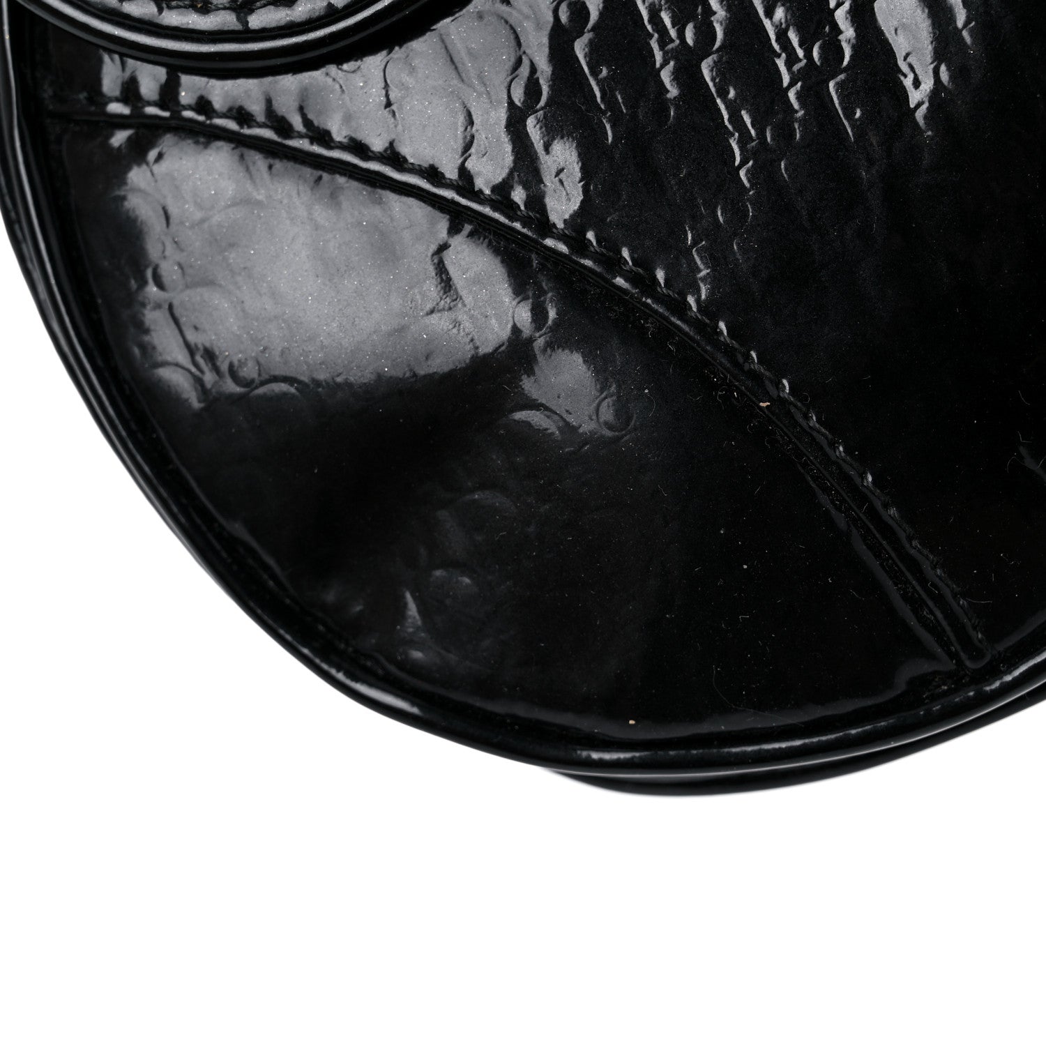 Christian Dior Patent Monogram Mini Saddle Bag Black 15 of 19