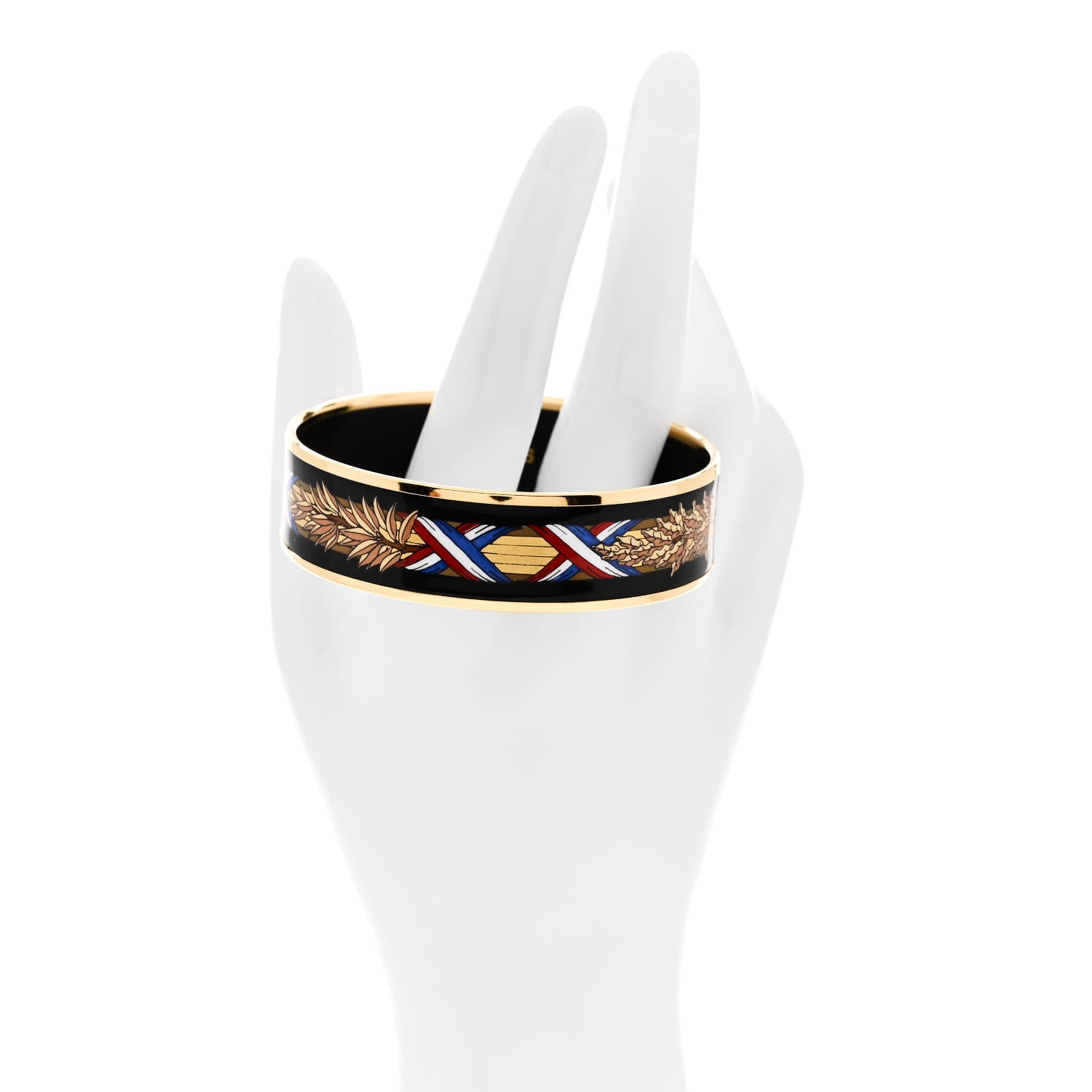 Hermes Enamel Printed Wide Liberte Egalite Fraternite Bracelet 65 2 of 5