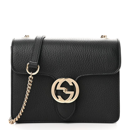 Gucci Dollar Calfskin Small Interlocking G Shoulder Bag Black 1 of 12