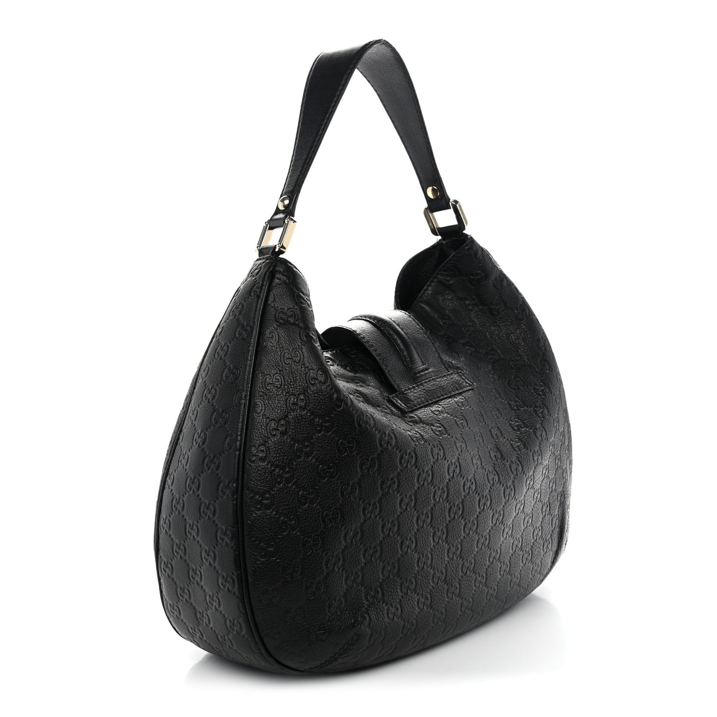 Guccissima Large New Ladies Web Hobo Black