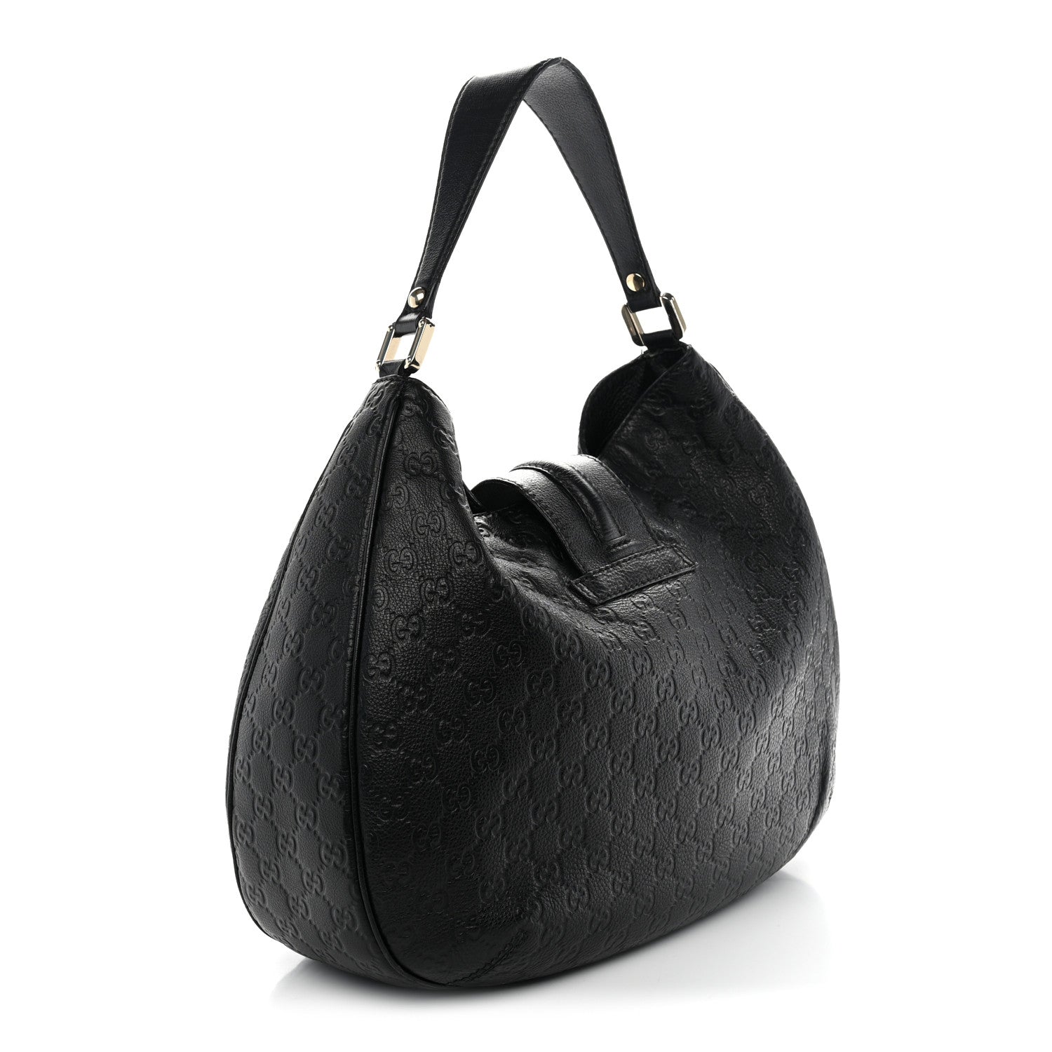Gucci Guccissima Large New Ladies Web Hobo Black 3 of 11