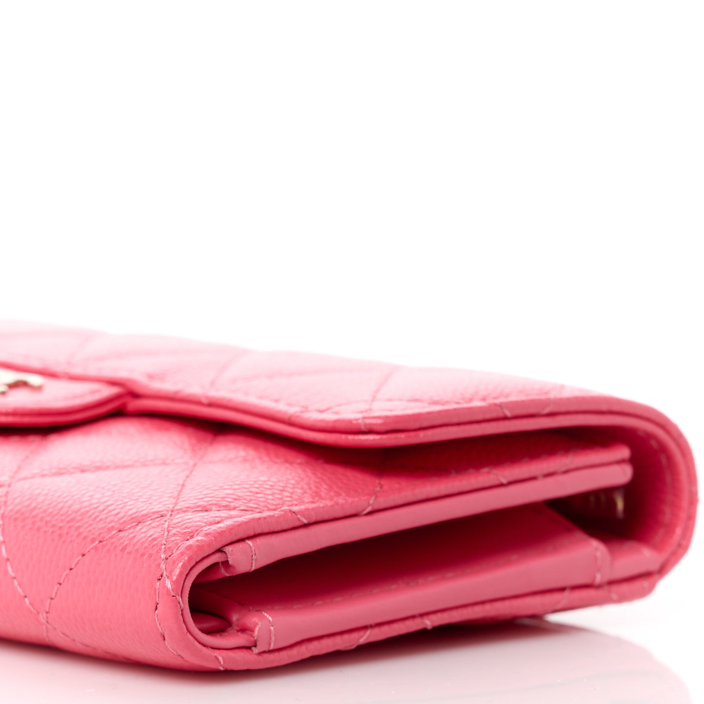 Caviar Quilted Medium Flap Wallet Pink