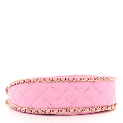 Chanel Lambskin Quilted Small Hobo Bag Pink 4 of 13