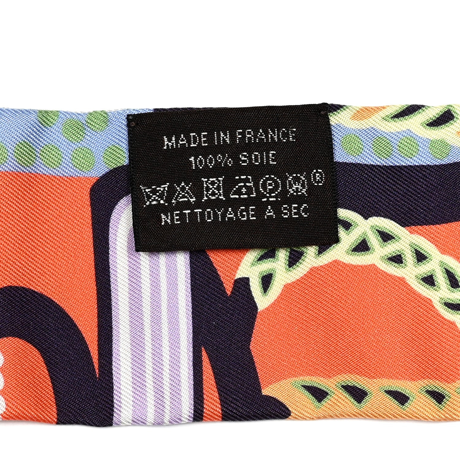 Hermes Silk Fantaisie D'Etriers Twilly Abricot Aubergine Mauve 4 of 4