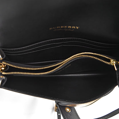 Burberry Metallic Calfskin Check Small Madison Buckle Bag Gold 6 of 11
