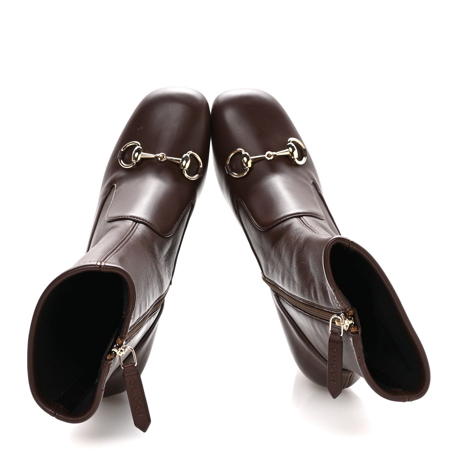Gucci Nappa Horsebit Ankle Boots 38 New Chocolate 2 of 8