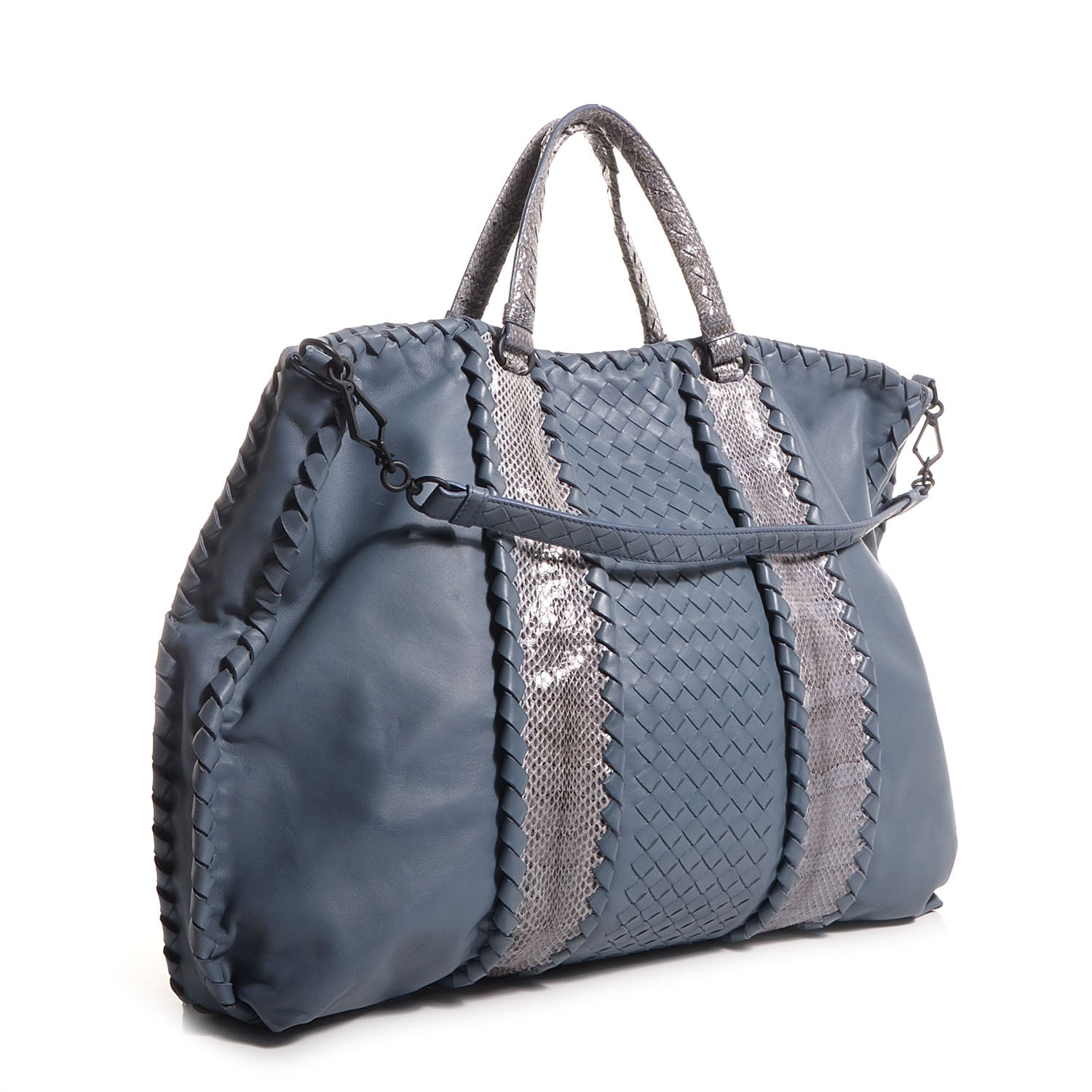 Bottega Veneta Nappa Intrecciato Ayers Convertible Tote Krim 3 of 8