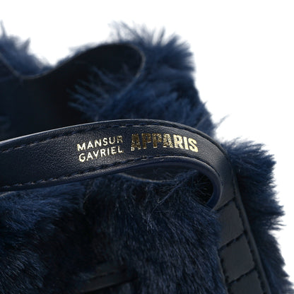 Mansur Gavriel Faux Fur Mini Bucket Bag Blueberry 6 of 12