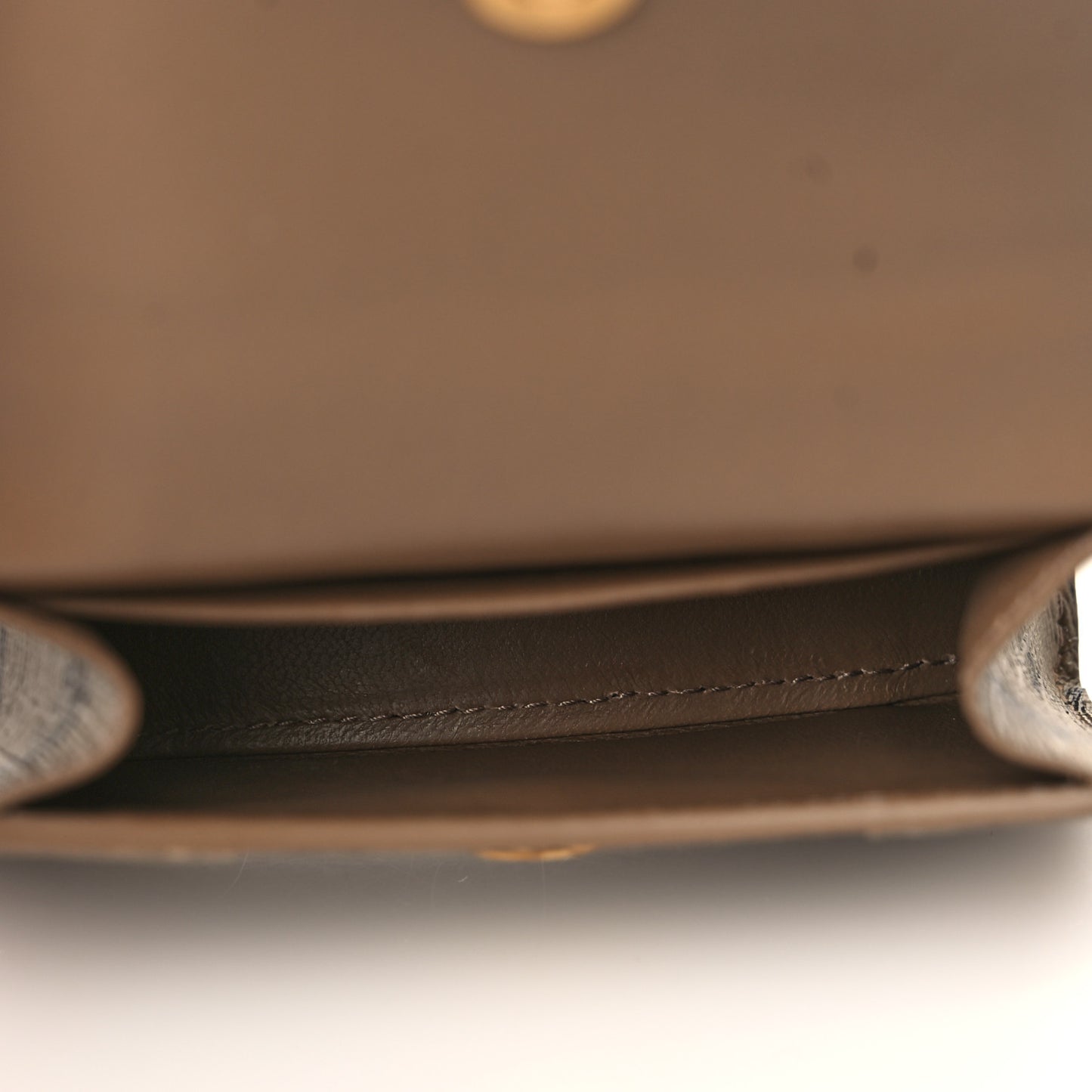 Coated Canvas BB Monogram Hourglass Top Handle Bag Mini with Chain Beige Brown