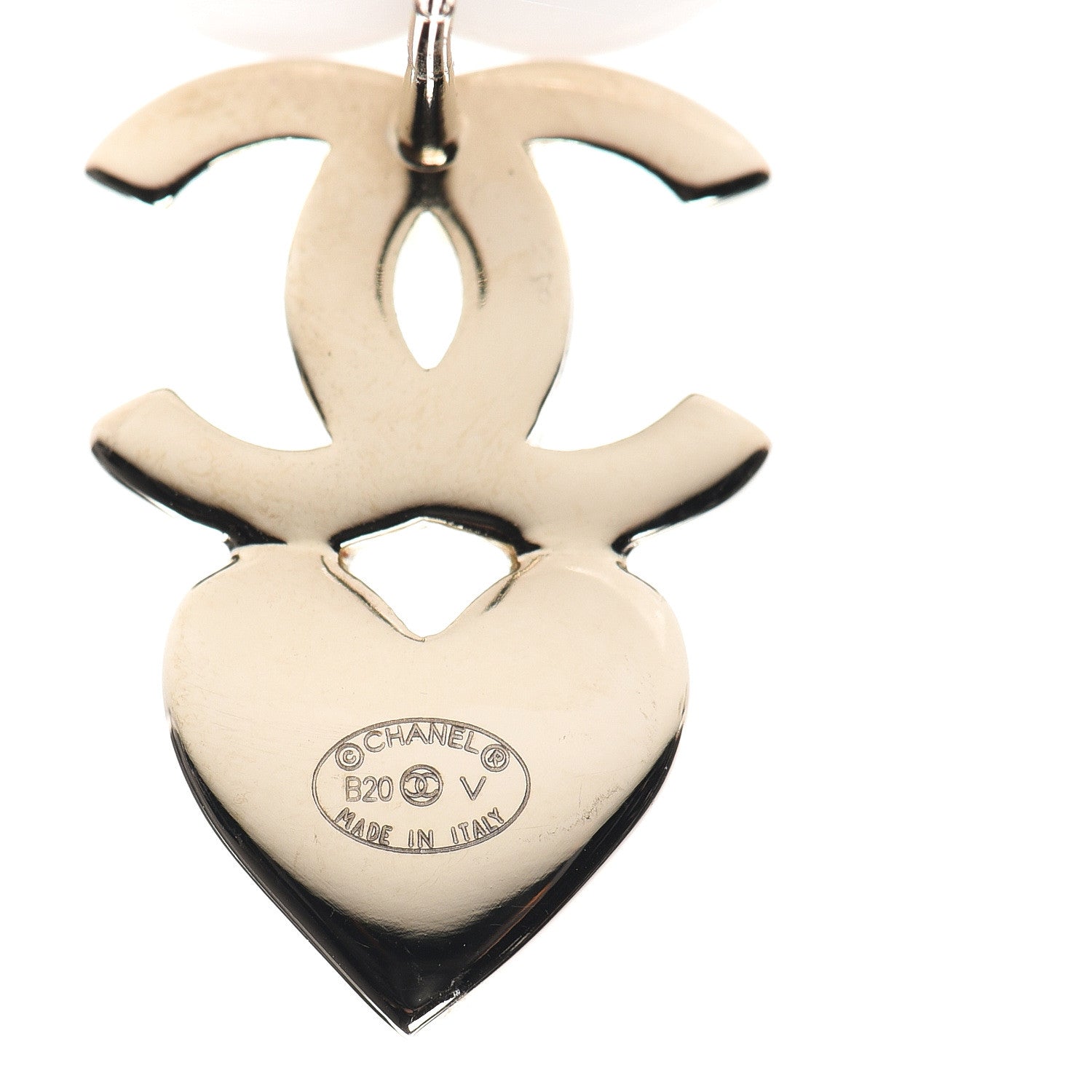 Chanel Crystal Pearl Charming Winter CC Star Heart Earrings Gold 4 of 5
