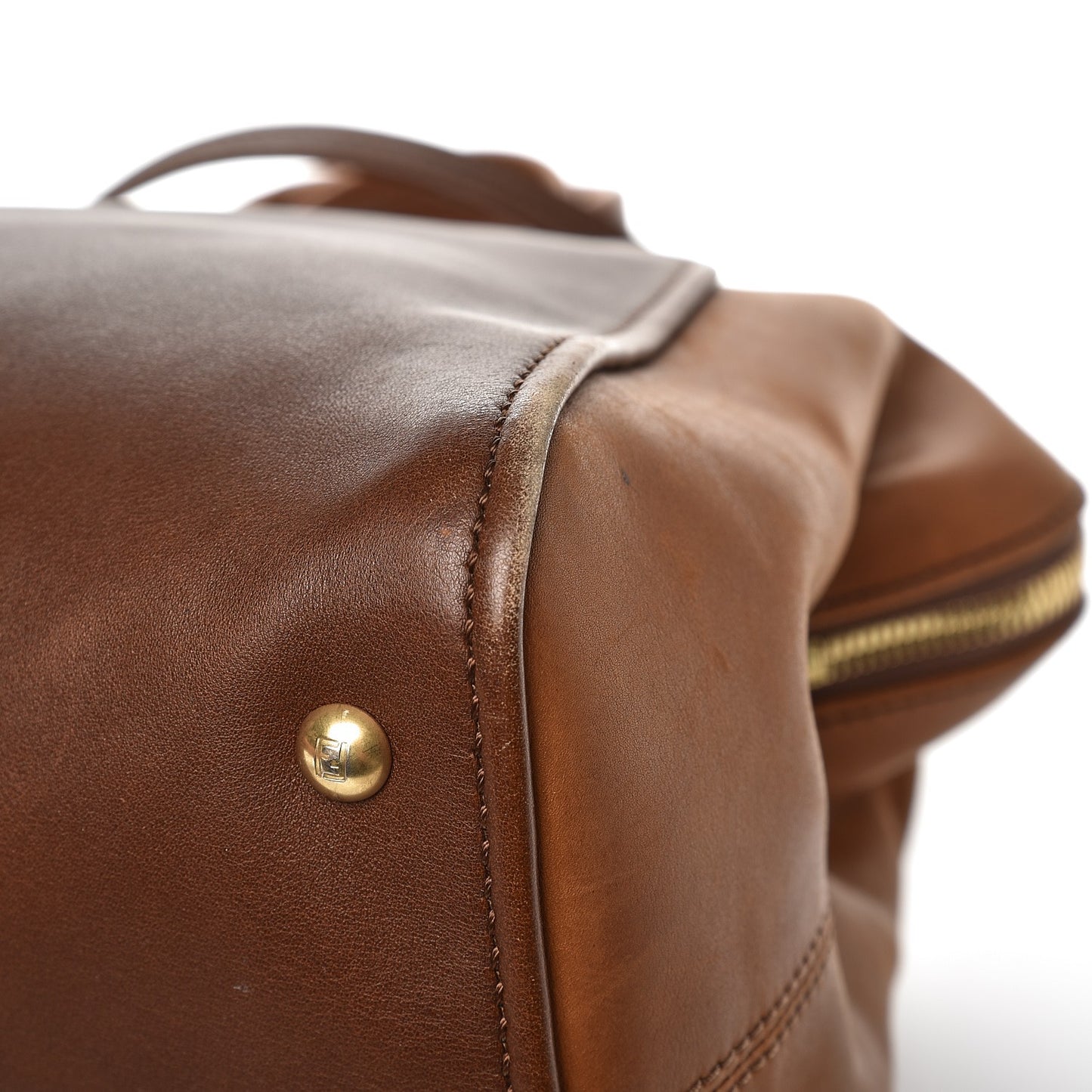 Capra Vitello Saddle Colorblock Large Chameleon Tote Moro Biscotto