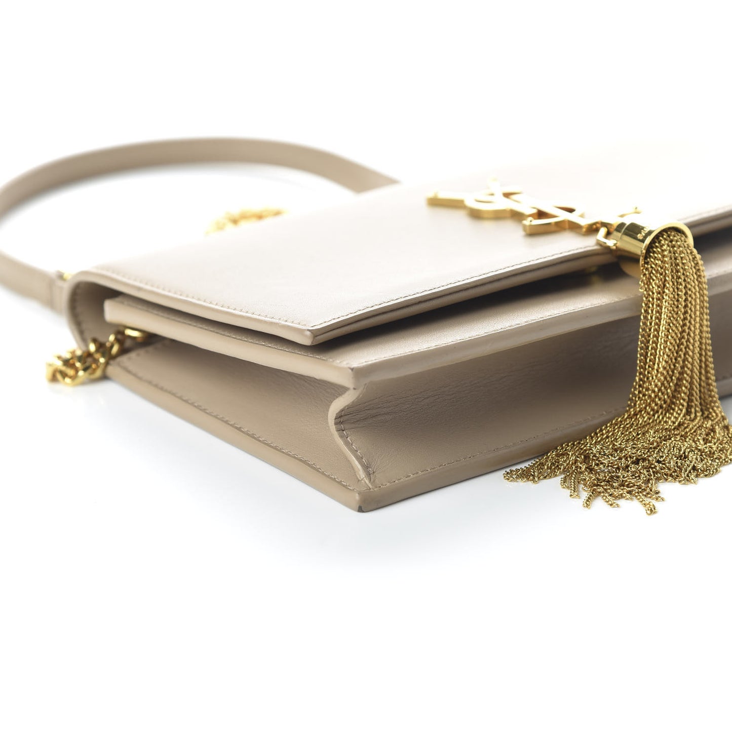 Smooth Calfskin Classic Monogram Kate Tassel Chain Wallet Nude Powder