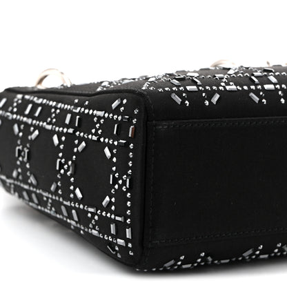 Christian Dior Satin Crystal Cannage Mini Lady Dior Black 9 of 11