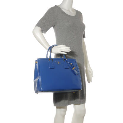 Prada Saffiano Vernice Shopping Tote Azzurro 2 of 10