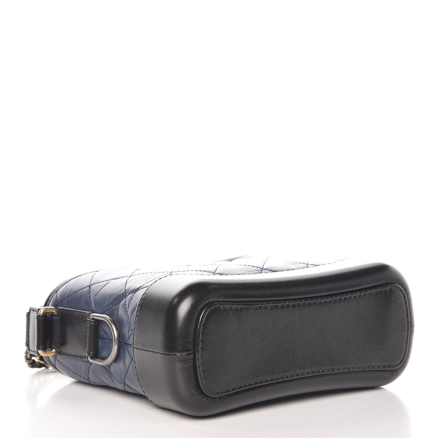 Aged Calfskin Quilted Small Gabrielle Hobo Navy Black