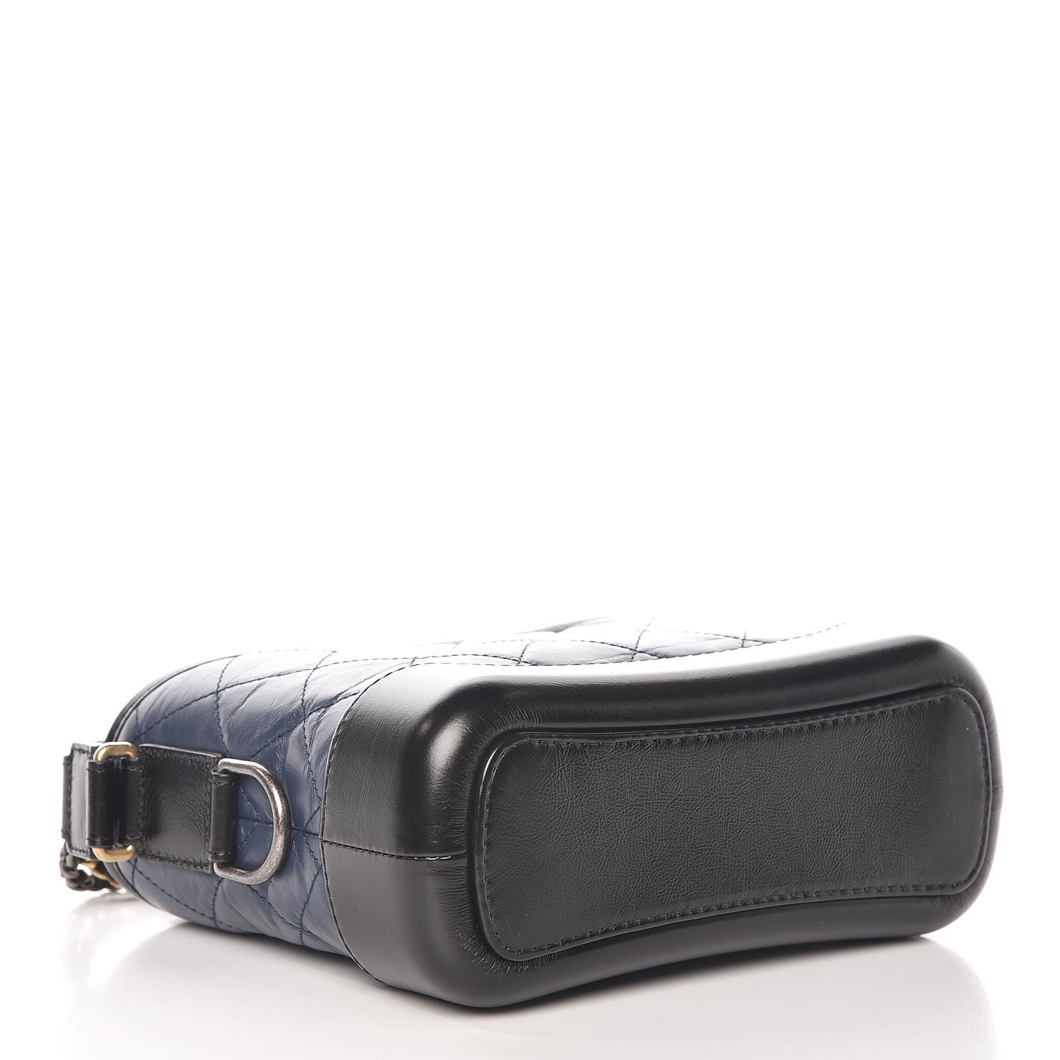 Chanel Aged Calfskin Quilted Small Gabrielle Hobo Navy Black 4 of 9