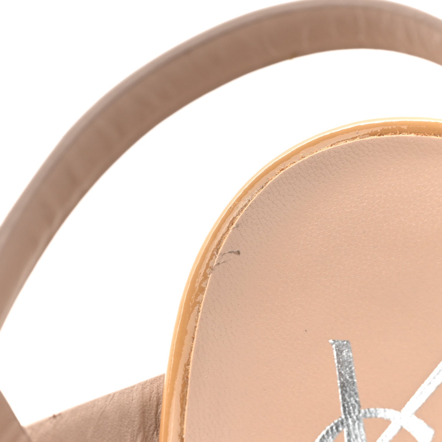 Saint Laurent Patent Tribute 105 Platform Sandals 38.5 Nude Powder 10 of 13