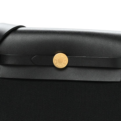Hermes Military Toile Vache Hunter Herbag Zip Retourne 20 Black 8 of 11