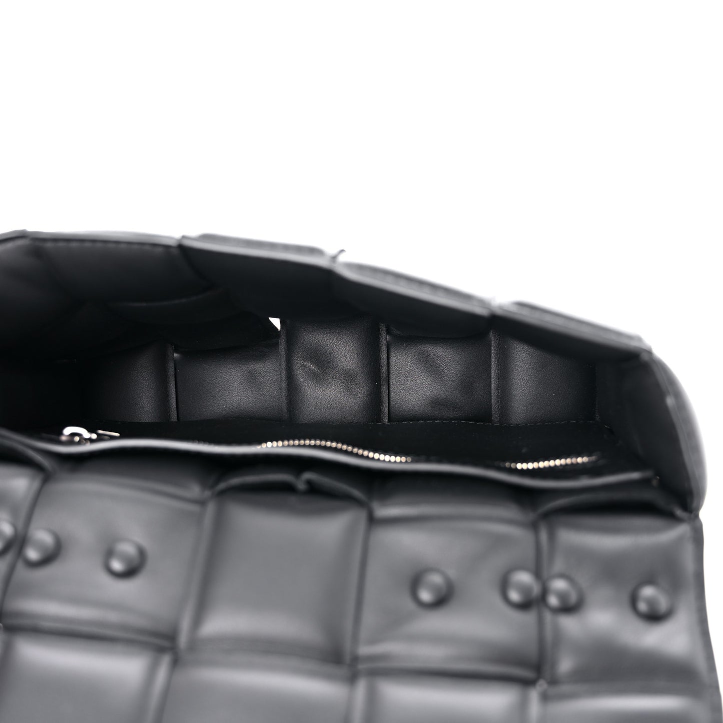 Lambskin Maxi Intreccio Padded Chain Cassette Crossbody Bag Black