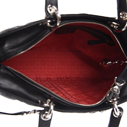 Christian Dior Lambskin Cannage Large Lady Dior Black 5 of 10