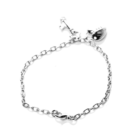 Tiffany Platinum Diamond Heart Lock and Key Charm Bracelet 3 of 5