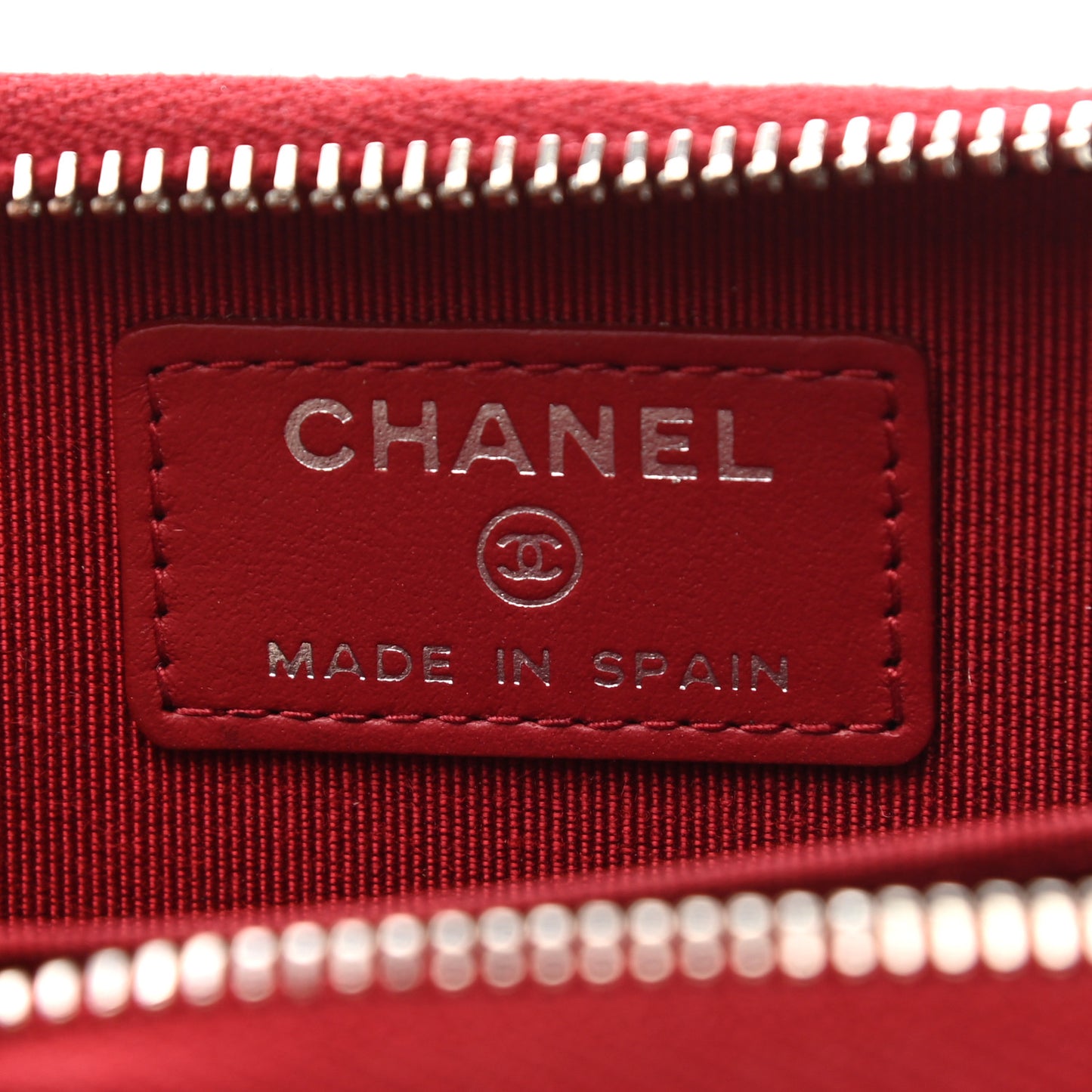 Caviar Quilted Zip Coin Purse Red