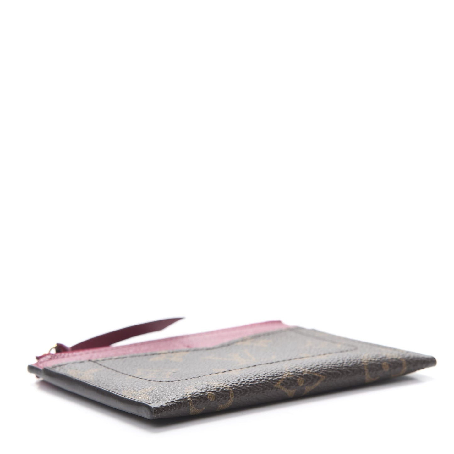 Monogram Zipped Card Holder Fuchsia