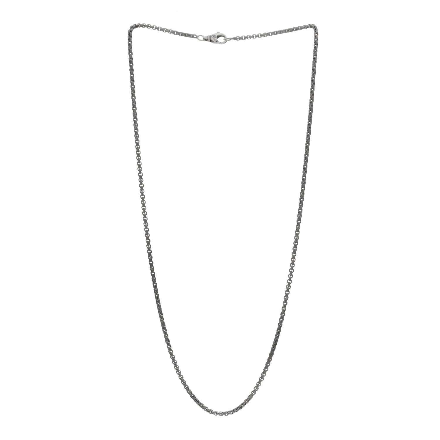 David Yurman Titanium Sterling Silver 2.7mm Medium Box Chain Necklace 22" 2 of 3