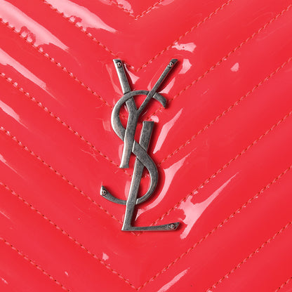 Saint Laurent Patent Calfskin Matelasse Monogram Lou Camera Bag Neon Pink 11 of 11